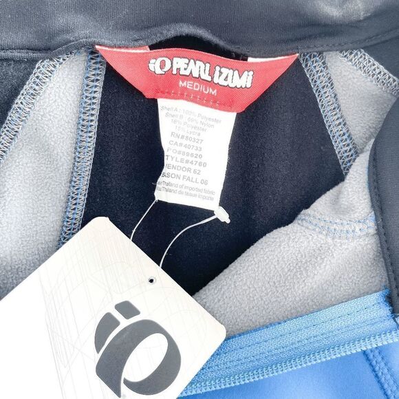 Pearl iZumi Gavia Men's Fleece Jacket Full Zip Turtleneck Blue Medium NWT - Picture 7 of 7